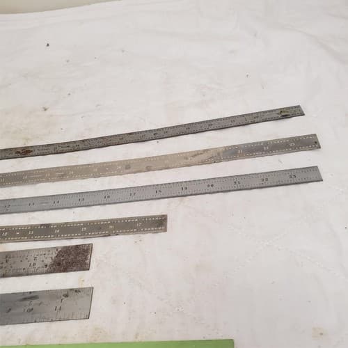Lot of 8 Assorted Metal Measuring Rulers and Industrial Marked Bar LOT-907 - Thumbnail 6