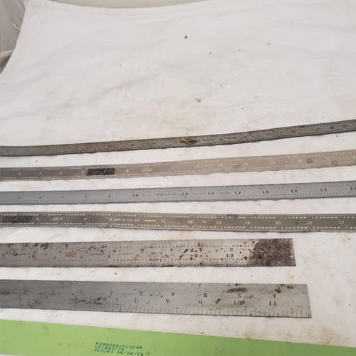 Lot of 8 Assorted Metal Measuring Rulers and Industrial Marked Bar LOT-907 - Thumbnail 5