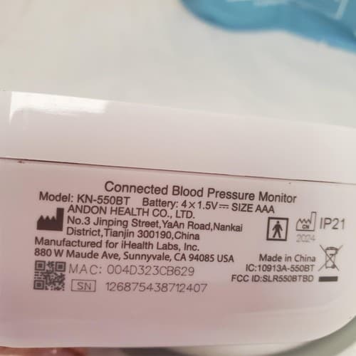 IHealth Track Smart BP Monitor KN-550BT Upper Arm Cuff Bluetooth FDA Device - Thumbnail 4
