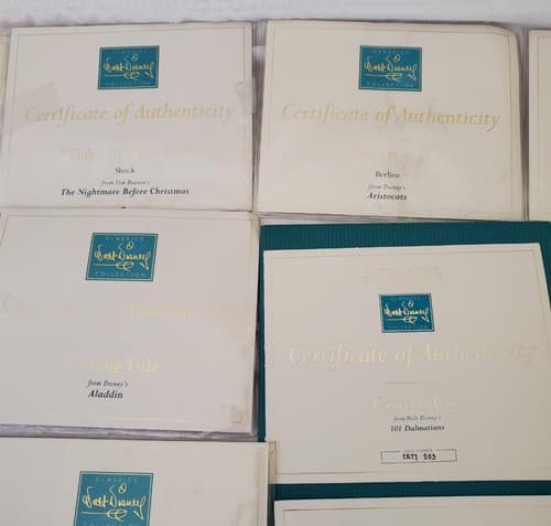 Large Lot of Walt Disney Collection Certificate of Authenticity COA Paperwork - Thumbnail 5