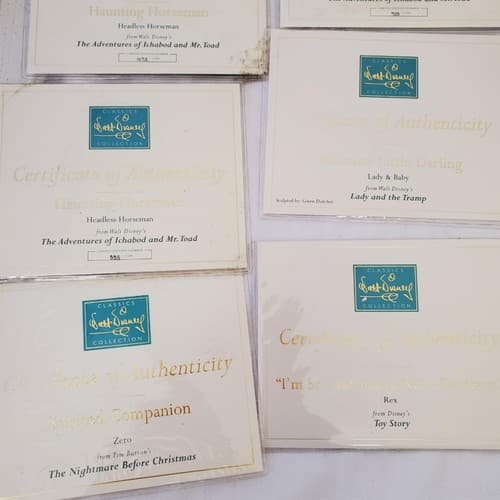 Large Lot of Walt Disney Collection Certificate of Authenticity COA Paperwork - Thumbnail 4