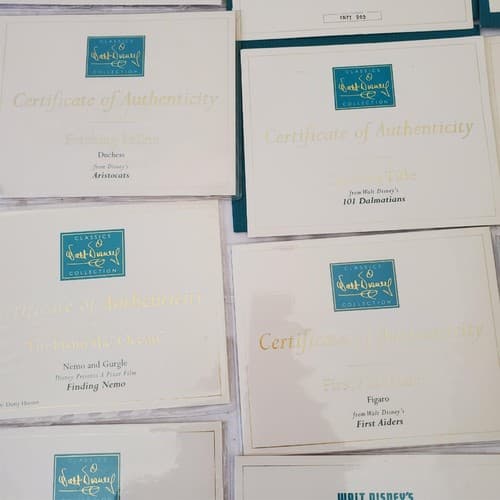 Large Lot of Walt Disney Collection Certificate of Authenticity COA Paperwork - Thumbnail 6