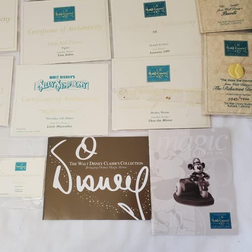 Large Lot of Walt Disney Collection Certificate of Authenticity COA Paperwork - Thumbnail 11