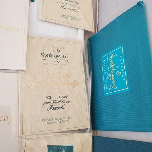 Large Lot of Walt Disney Collection Certificate of Authenticity COA Paperwork - Thumbnail 13