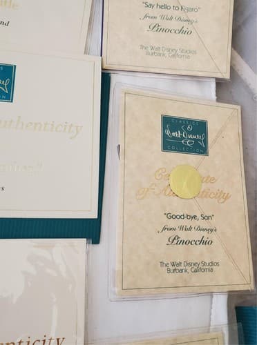 Large Lot of Walt Disney Collection Certificate of Authenticity COA Paperwork - Thumbnail 14