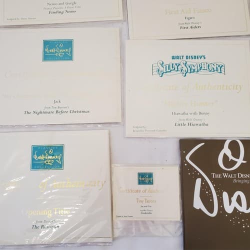 Large Lot of Walt Disney Collection Certificate of Authenticity COA Paperwork - Thumbnail 7