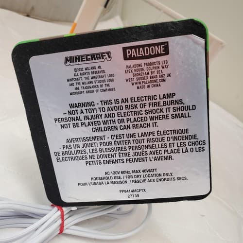 Minecraft Icon Light by Paladone 3D Night Lamp AC 120V 60HZ, Max 40 Watt - Thumbnail 6