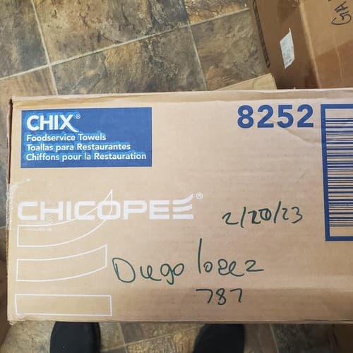 Chix 8252 Cotton Food Service Towels - WHT/RD (150/CT) New - Thumbnail 4