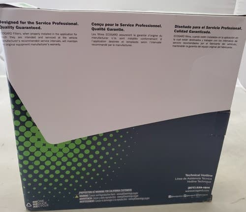 Ecogard XC36115 Premium Cabin Air Filter Front Quality Guaranteed - Thumbnail 2