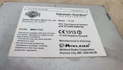 Harley Touring FLHTCU Electra Glide Harman Kardon Cb Module 77-321 76236-06 - Thumbnail 2