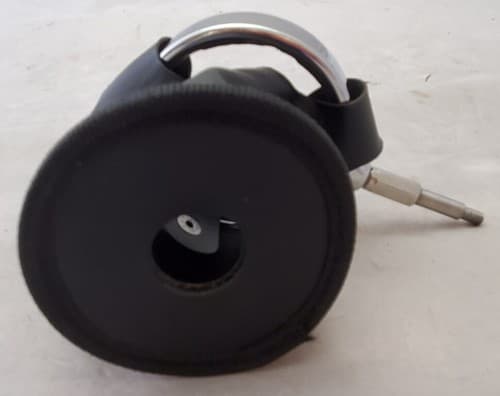 Used Black Leather and Metal Motorcycle Cup Holder - Thumbnail 3