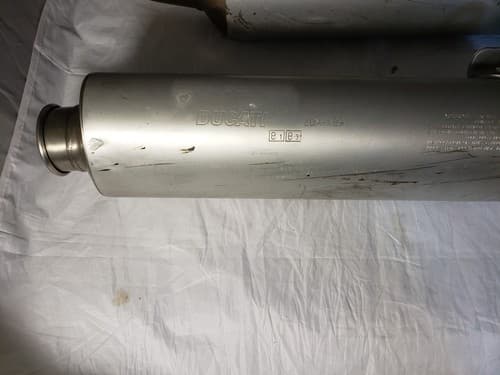 2007 Ducati Monster 695 Right & Left Side OEM Exhaust Pipe Muffler Silencer - Thumbnail 2