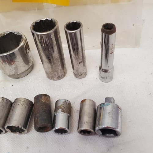 Lot of 16 Assorted Miscellaneous Sockets & Open-End Crowfoot Wrench LOT-873 - Thumbnail 6