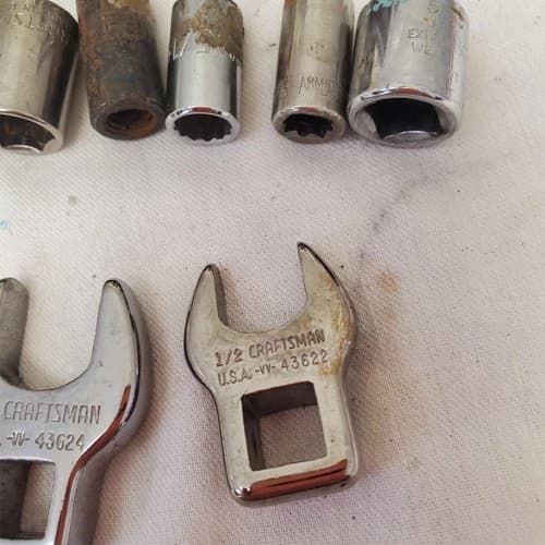 Lot of 16 Assorted Miscellaneous Sockets & Open-End Crowfoot Wrench LOT-873 - Thumbnail 5