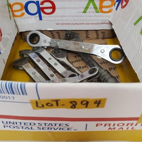 Lot of 7 Double Box End Reversible Ratchet Wrenches & Drive Ratchet Set LOT-894 - Thumbnail 2