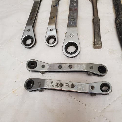 Lot of 7 Double Box End Reversible Ratchet Wrenches & Drive Ratchet Set LOT-894 - Thumbnail 6