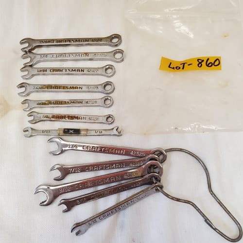 Lot of 12 Vintage Midget Craftsman Combination Wrench Set LOT-860 - Thumbnail 3