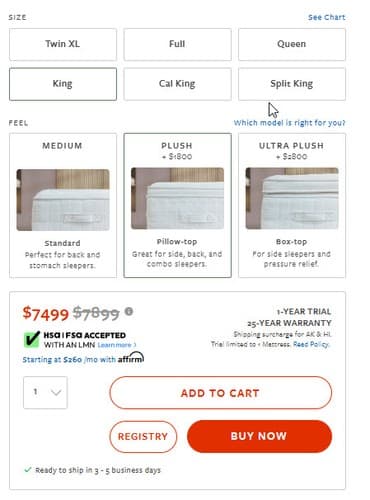 Avocado Luxury Organic Mattress King Size Plush. Two King Size Pillows Included - Thumbnail 2