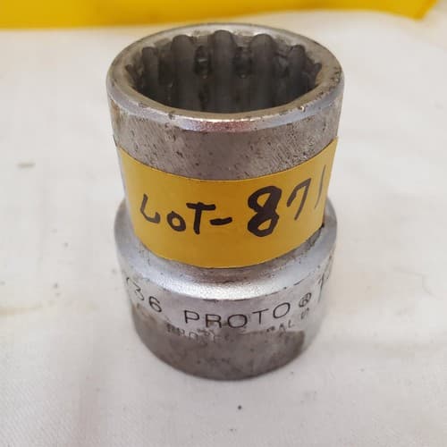 Proto Professional 5736 12 Point Shallow Chrome Socket LOT-871 - Thumbnail 2