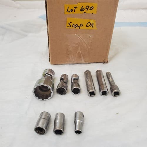 Snap On 9 Pieces Shallow Chrome Socket Set LOT-690 - Image 1