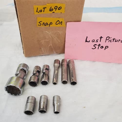 Snap On 9 Pieces Shallow Chrome Socket Set LOT-690 - Thumbnail 8