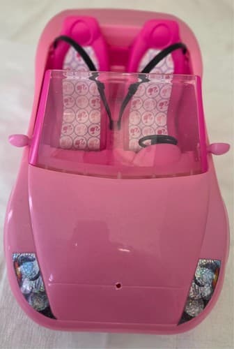 Barbie 12" Pink Convertible Car Toy Vehicle 2-Seater - Thumbnail 4