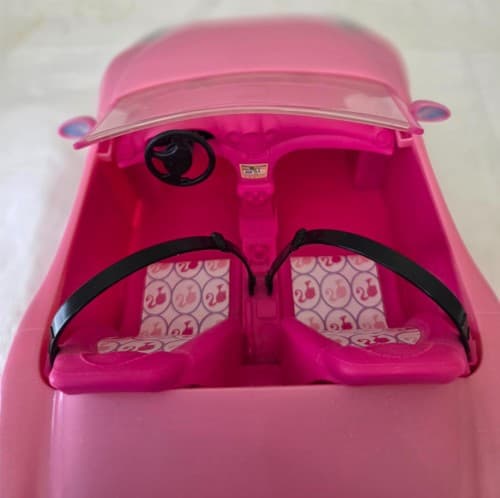 Barbie 12" Pink Convertible Car Toy Vehicle 2-Seater - Thumbnail 6