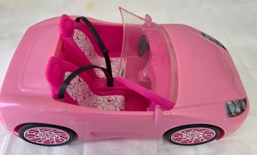 Barbie 12" Pink Convertible Car Toy Vehicle 2-Seater - Thumbnail 5
