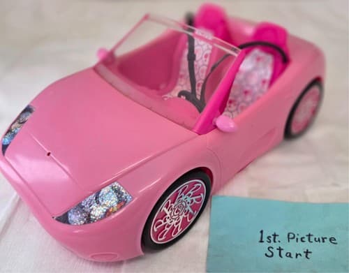 Barbie 12" Pink Convertible Car Toy Vehicle 2-Seater - Thumbnail 9