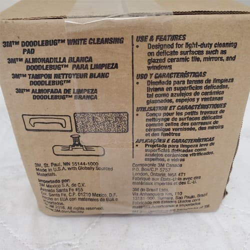 3M Doodlebug 8440 White Cleansing Pad (5pk) light-duty cleaning 10”x 5” X 1” - Thumbnail 4