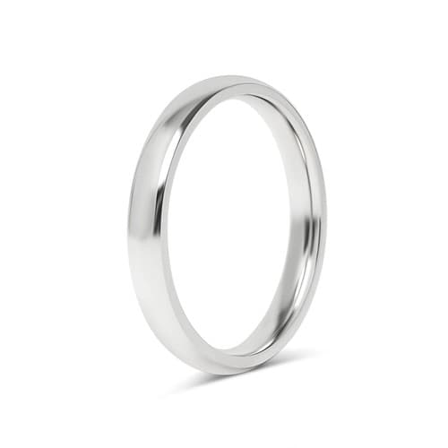 Stainless Steel Wedding Band Promise Ring - Plain Comfort Fit Design 3mm - Image 1