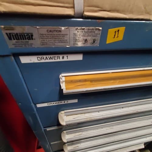 Blue Stanley Vidmar 6 Drawer ROLLING Tool Box Equipment Storage Cabinet (11) - Thumbnail 3