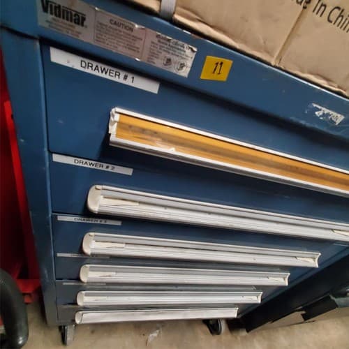 Blue Stanley Vidmar 6 Drawer ROLLING Tool Box Equipment Storage Cabinet (11) - Thumbnail 2