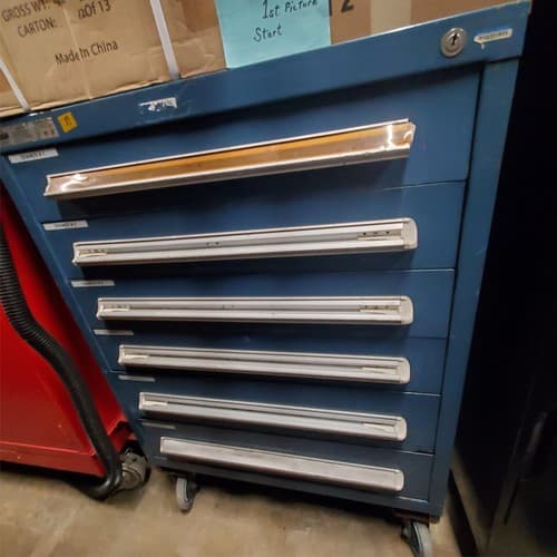 Blue Stanley Vidmar 6 Drawer ROLLING Tool Box Equipment Storage Cabinet (11) - Thumbnail 4