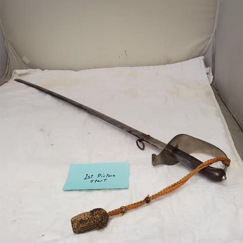 Vintage Antique Ornate Engraved Saber Sword - Image 1