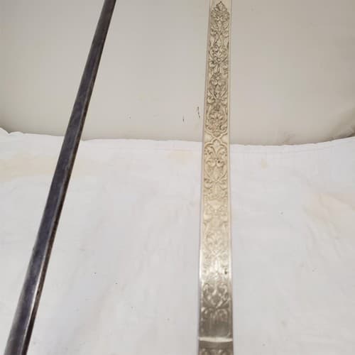 Vintage Antique Ornate Engraved Saber Sword - Thumbnail 3