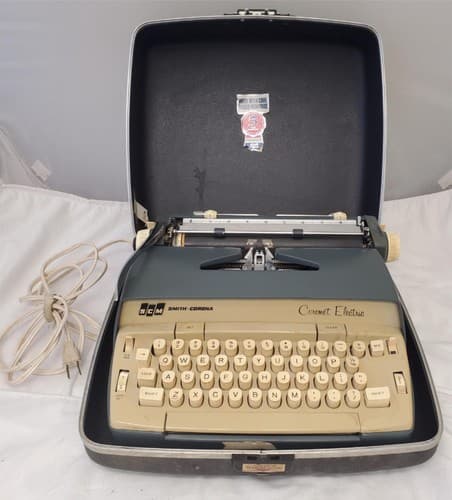 Vintage Scm Smith Corona Coronet Electric Portable Typewriter with Case - Thumbnail 4