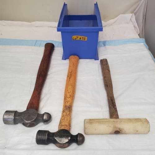 Lot of 3 Ball Peen & Mallet Hammers LOT-672 - Image 1