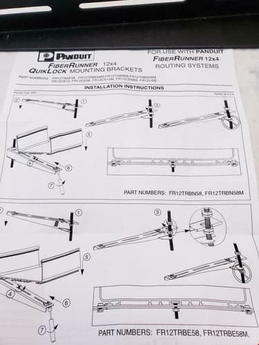 Panduit FR12TRBN58 Quicklock 12" Support Bracket Fiberrunner Raceway System - Thumbnail 3