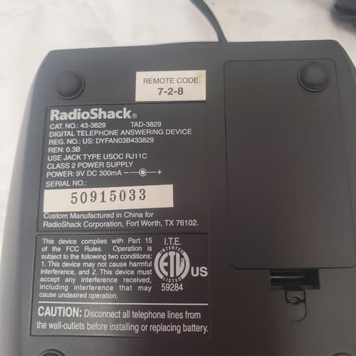 Radio Shack Digital Phone Answering Decivce Extended Memory CAT No.430-3829 - Thumbnail 4