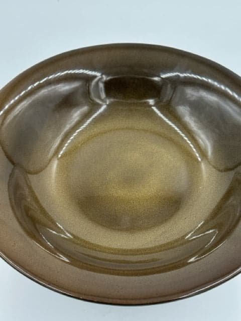 Party Lite Brown Ceramic Bowl On Metal Pedestal - Thumbnail 2