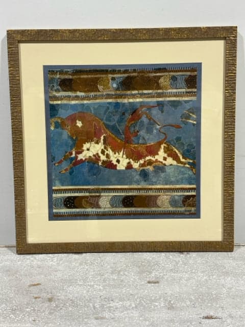 Bull Leaping Minoan Fresco Framed Print - Image 1