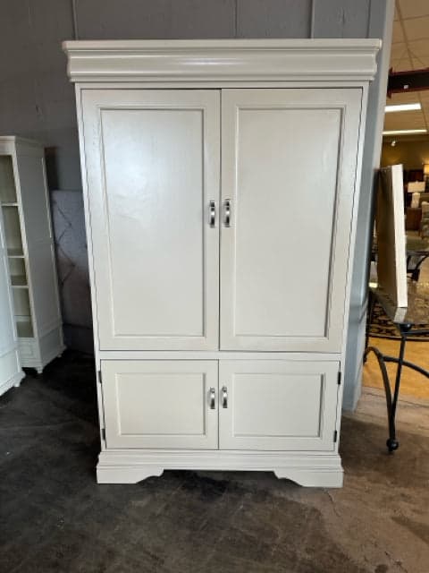 Hooker Linen Painted Media Armoire