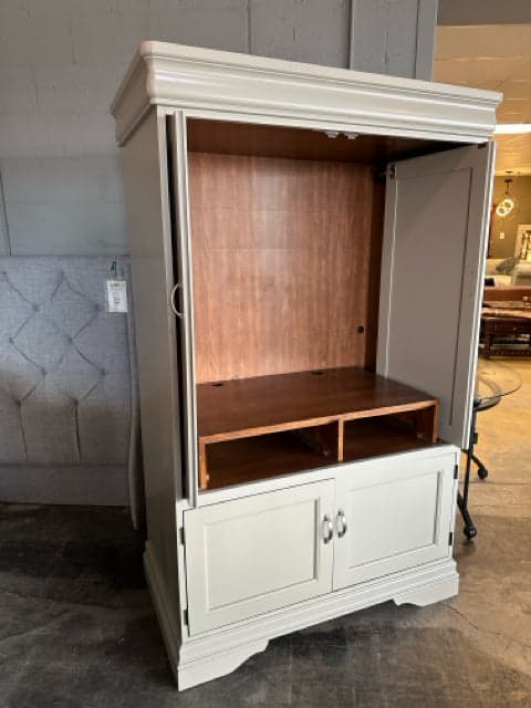 Hooker Linen Painted Media Armoire - Thumbnail 3
