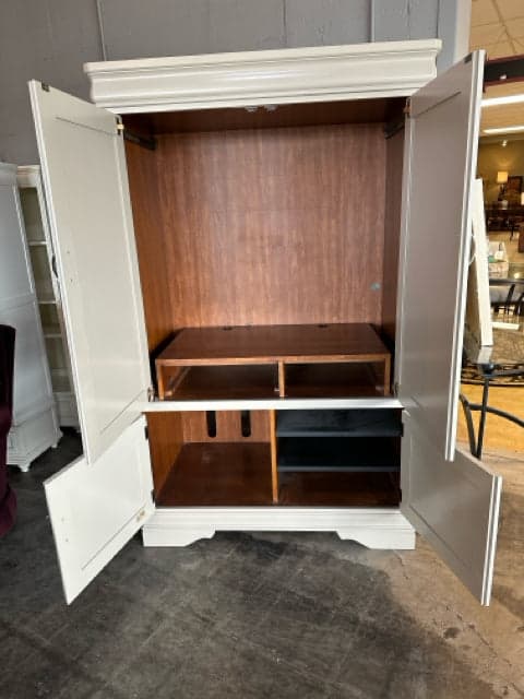 Hooker Linen Painted Media Armoire - Thumbnail 2