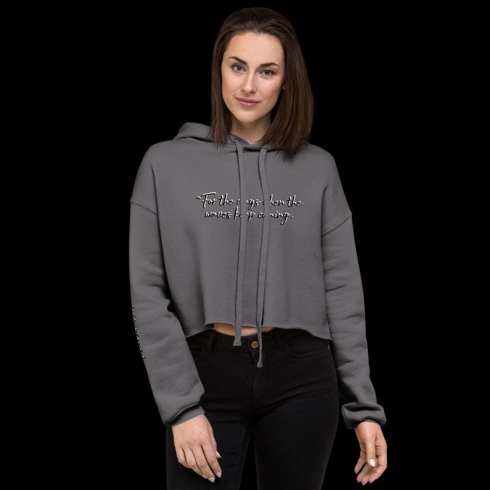 For the Days When the Storms Keep Coming Soft Cropped Hoodie - Raw Hem, Dropped Shoulder - Thumbnail 12