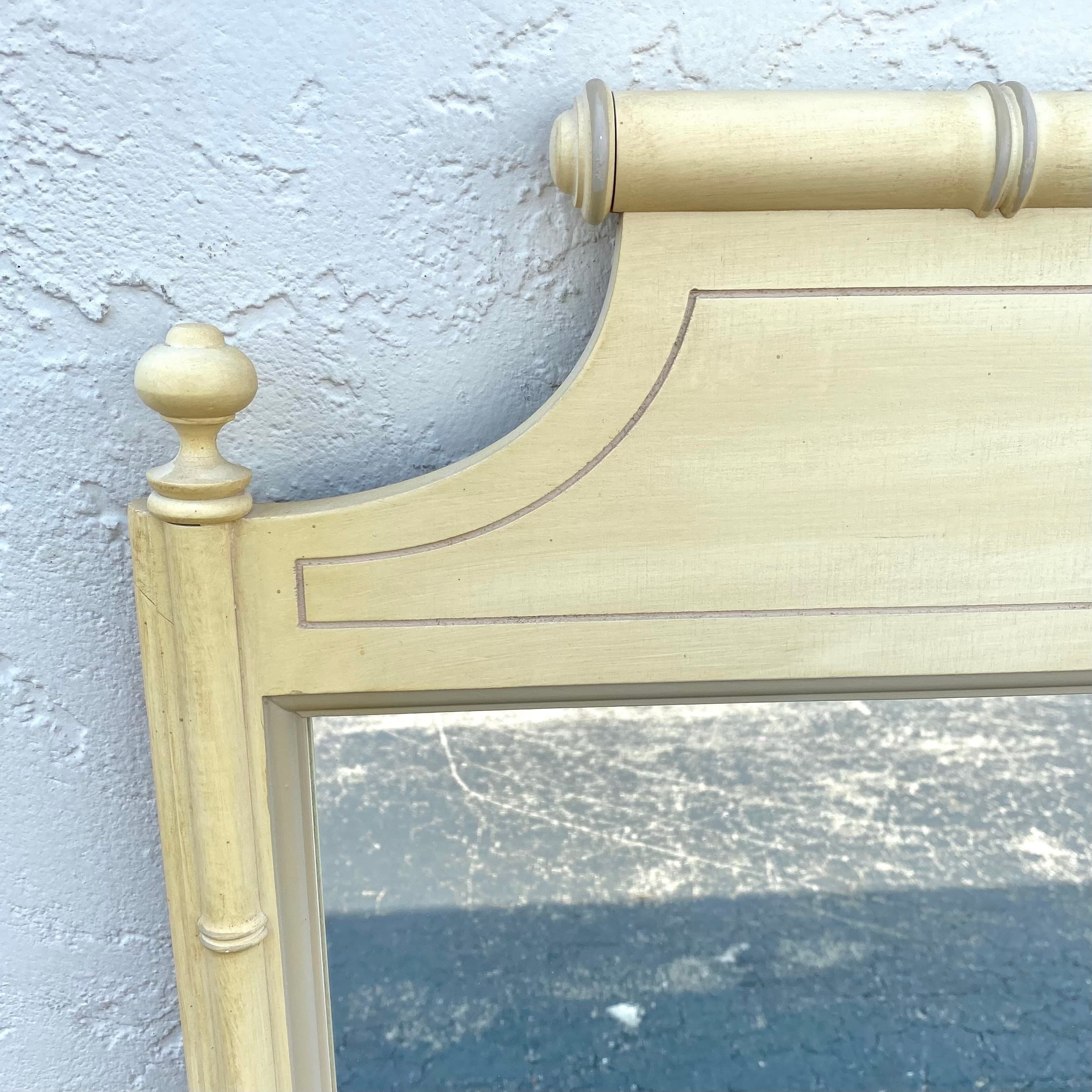 Henry Link Mirror 41x27 LOCAL PICKUP Vintage Beige Faux Bamboo Coastal Hollywood Regency - Thumbnail 2