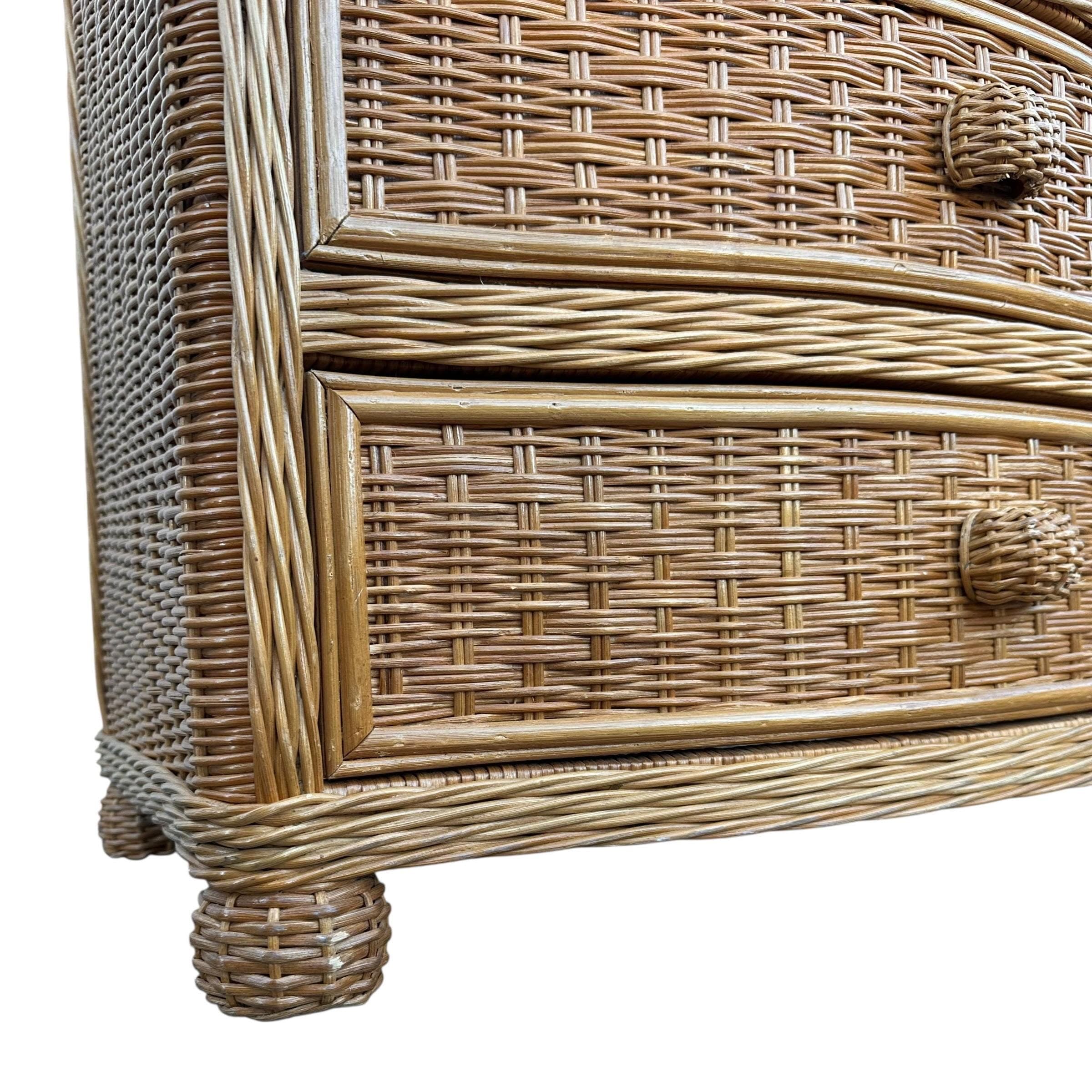 Wicker Nightstand Chest with 3 Drawers - Pier 1 San Angelo Collection Rattan Coastal Boho Chic Oversized End Table - Thumbnail 12
