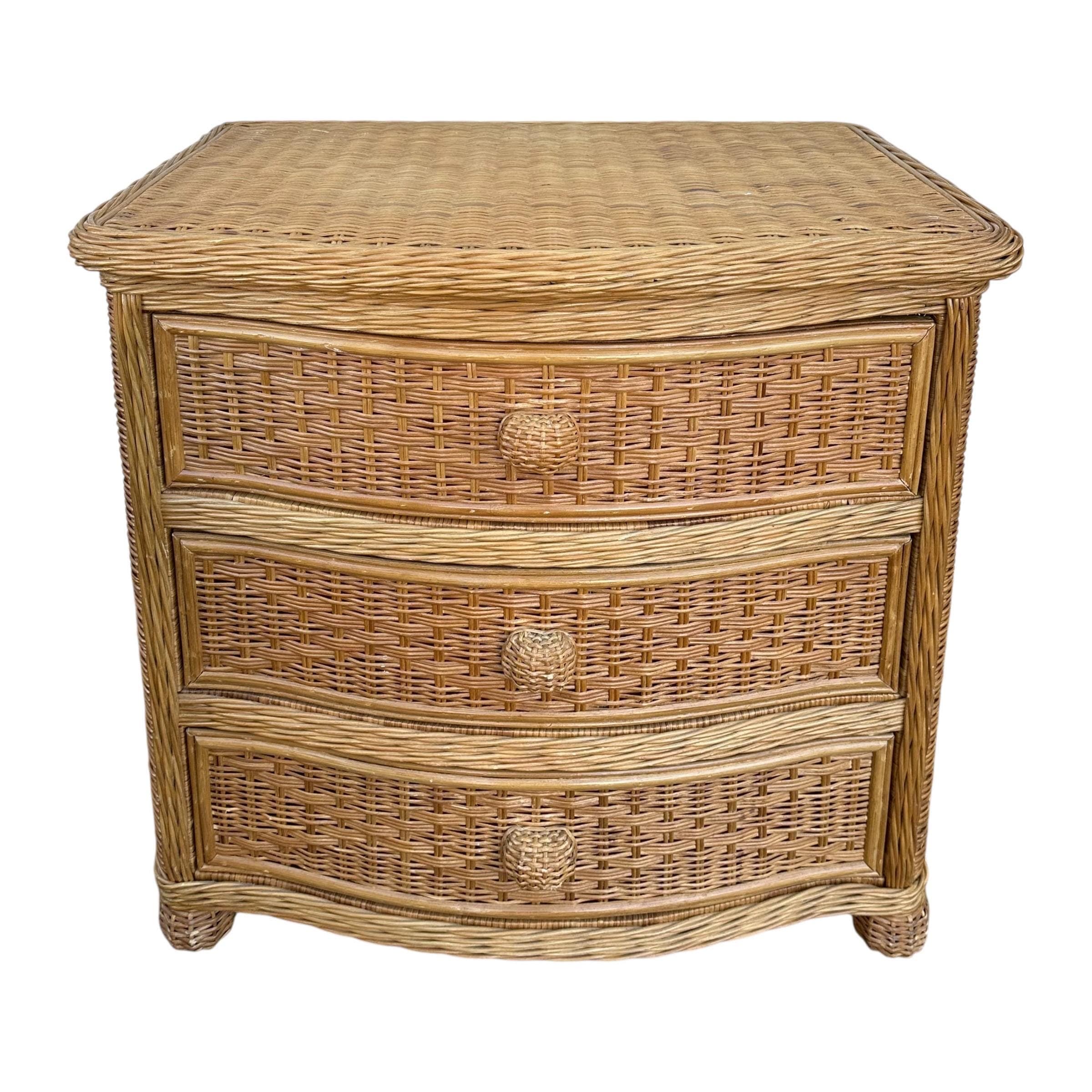 Wicker Nightstand Chest with 3 Drawers - Pier 1 San Angelo Collection Rattan Coastal Boho Chic Oversized End Table - Thumbnail 15