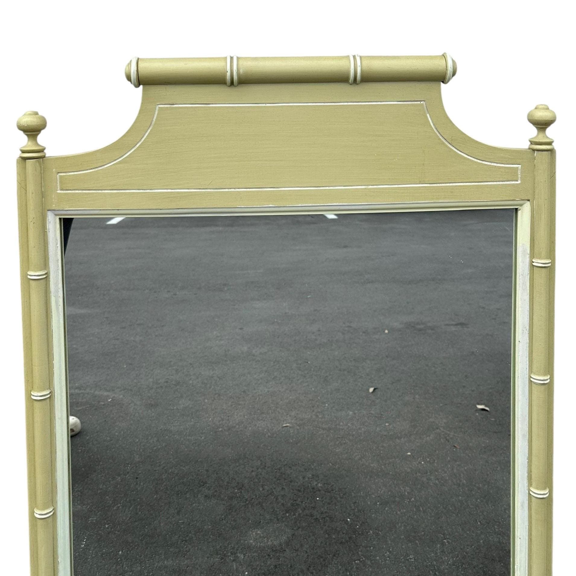 Henry Link Bali Hai Mirror 41x27 LOCAL PICKUP Vintage Green Faux Bamboo Coastal Hollywood Regency - Thumbnail 5